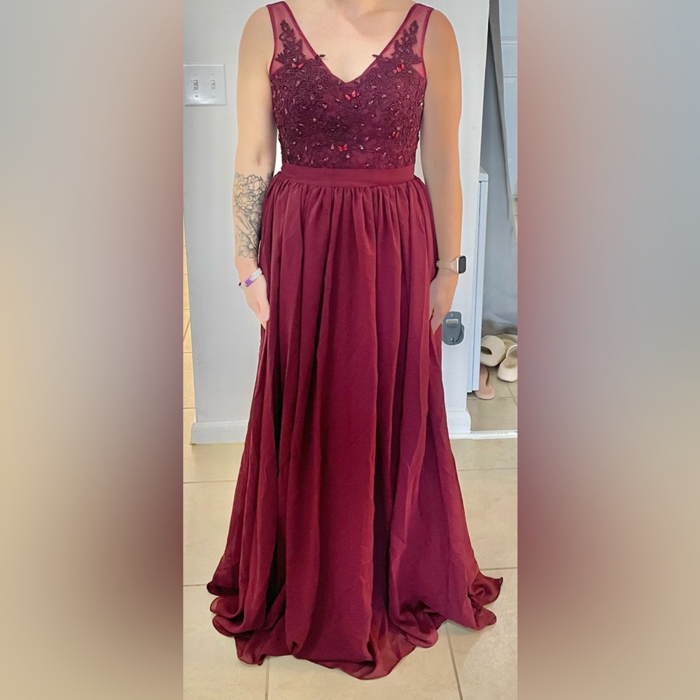 Elegant Burgundy dress
